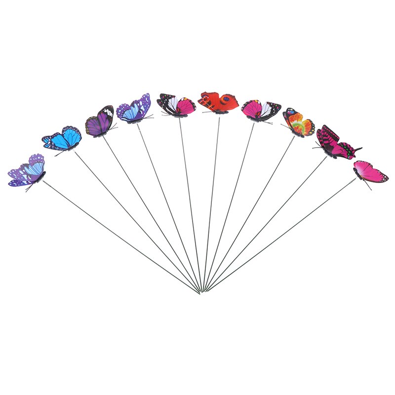 10 pièces papillons jardin cour planteur coloré papillon piquets décor extérieur décor Pots de fleurs décoration