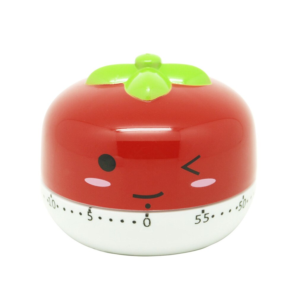 Cute Vegetable Shape Kitchen Mechanical Timer 60 Minutes Cooking Dial Timer Reminder For Shop Home Kitchen Gadget: Red