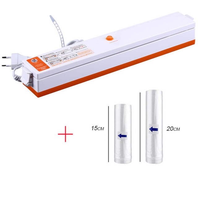 Vacuum Packaging Machine Vacuum Bag Compression Sealing Machine Automatic Food Preservation Packaging Plastic Vacuum Machine: WHITE 15-20cm / US Plug