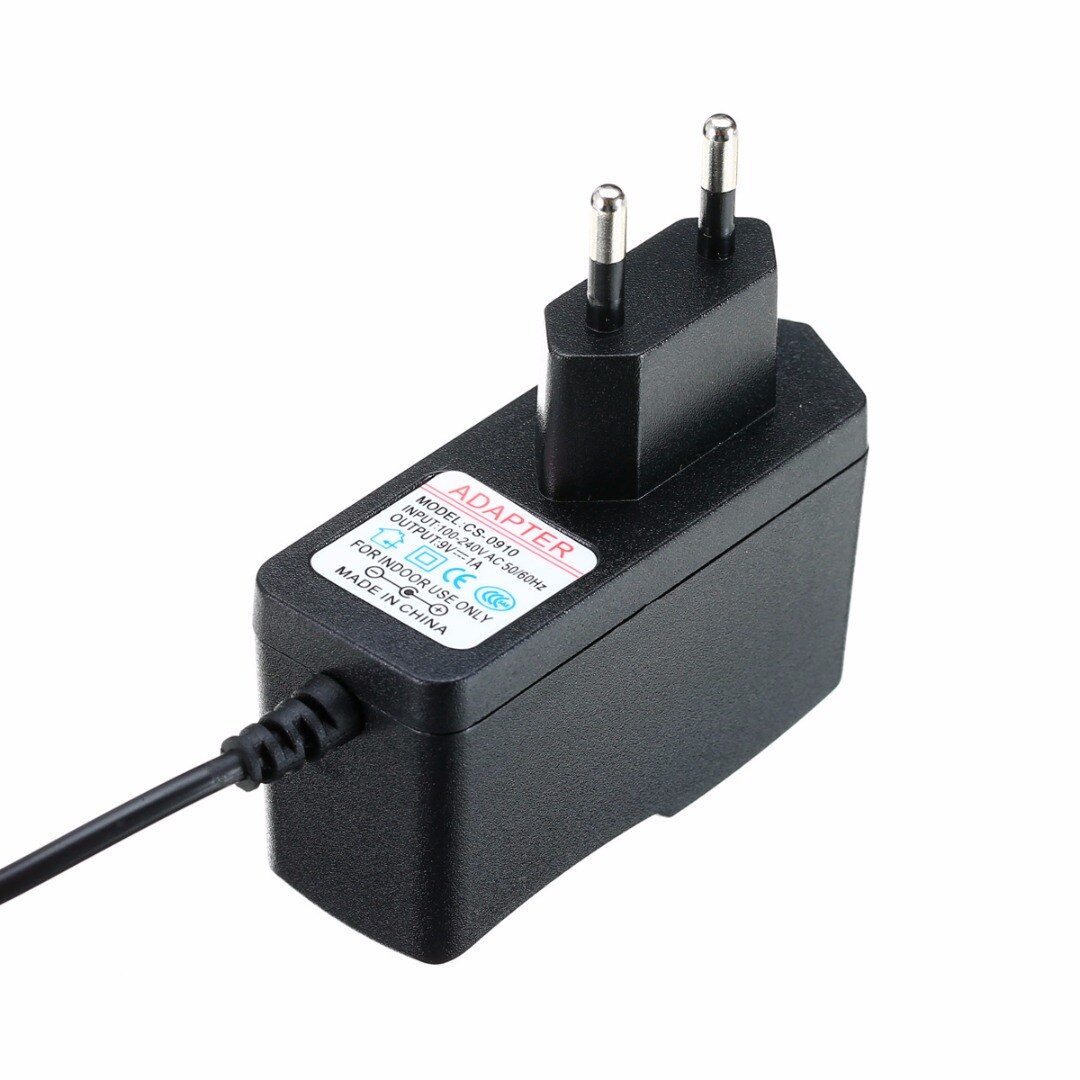 Prise d'alimentation ue 100-240V cc 9V 1A 1 pièce | Convertisseur, alimentation électrique, connexion 1000mA 9W 5.5x2.5mm, pour lumière