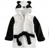 Bebis pojke flicka vinterrockar kläder bebis barn huva djur panda kanin mus kappa bebis badrock tecknad spädbarn badhandduk: Svart panda / 2t