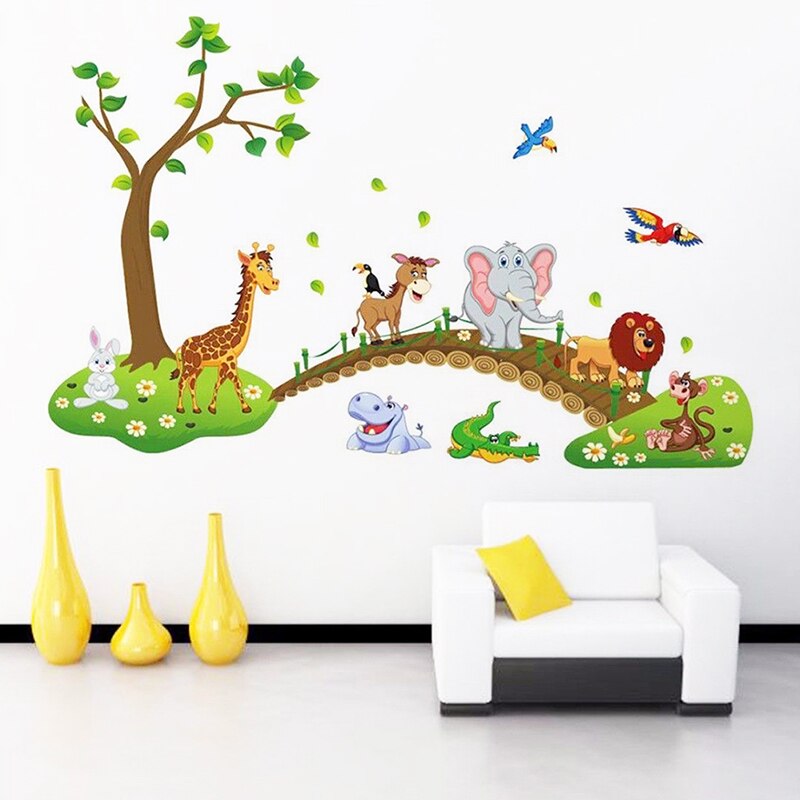 Cartoon Animals Removable Wall Stickers For Kids R... – Vicedeal