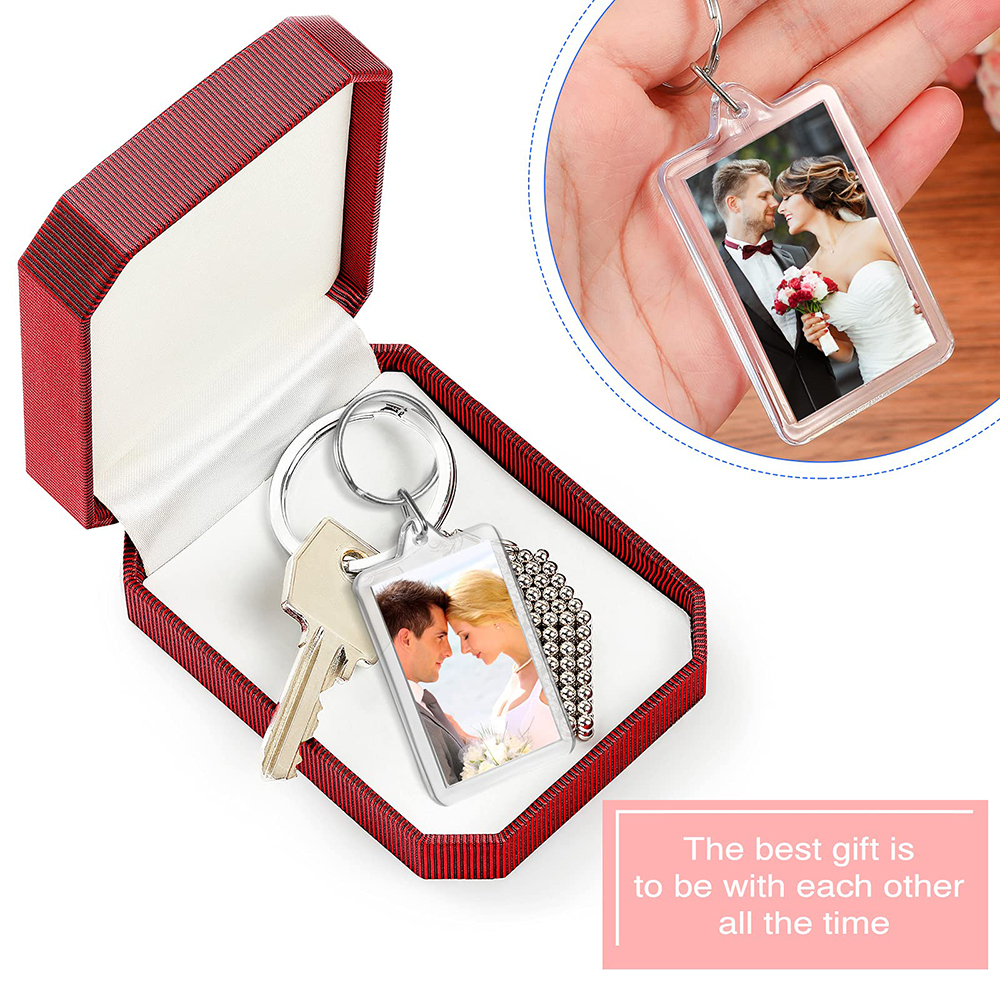 Tomma nyckelringar fotoinsats nyckelringar tomma nyckelringar i akryl dubbelsidig tom bildnyckelring