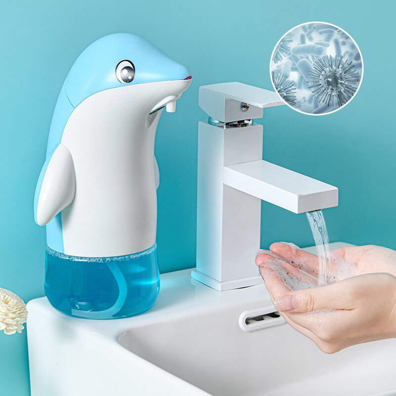 USB Charging Cartoon Cute Dolphin Infrared Automatic Induction Kids Foam Soap Dispenser Deep Cleaning Bathroom Kitchen Foamer