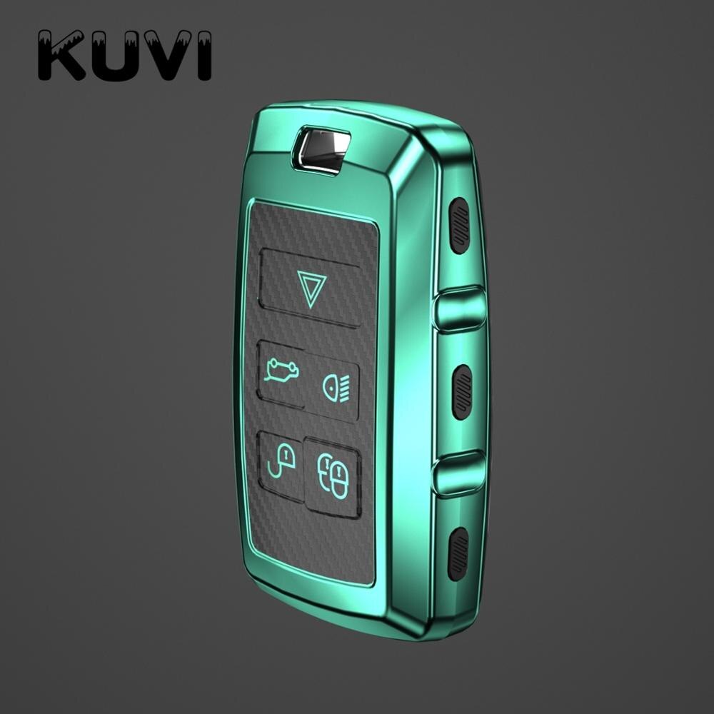 TPU Carbon Grain Key Case Fob Shell Cover Skin For Range Rover Velar For Land Rover Discovery 5 For Jaguar E-Pace