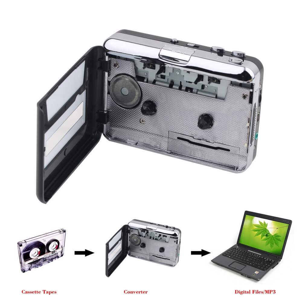 1set Portable USB Cassette Player Capture Cassette Recorder Converter Digital Audio Music Player