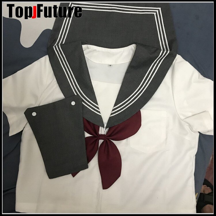 Orthodox college style Japanese student uniform JK Uniform suit GREY suit orthodox sailor suit pleated skirt class suit
