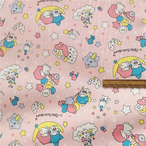 160X50Cm Moon Star Gedrukt Katoen Stof Door Halve Meter Diy Naaien Baby Beddengoed Patchwork Quilt Pop jurk Handgemaakte Craft: Cotton Fabric 2