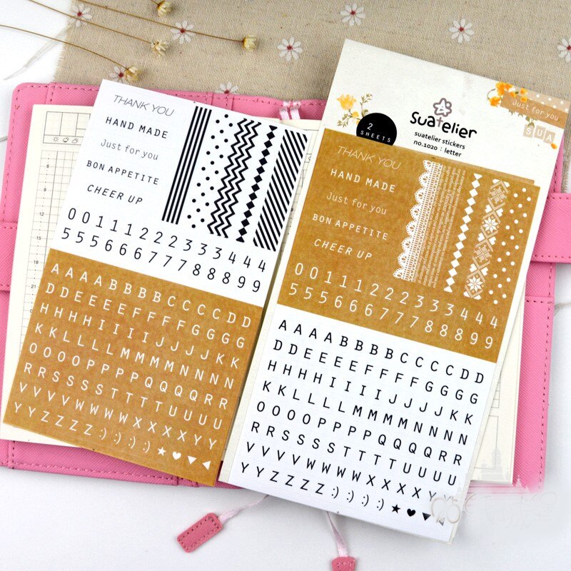 2sheets/pack letter words stickers scrapbooking alphabet paster masking planner sticker notebook decoration hobby craft