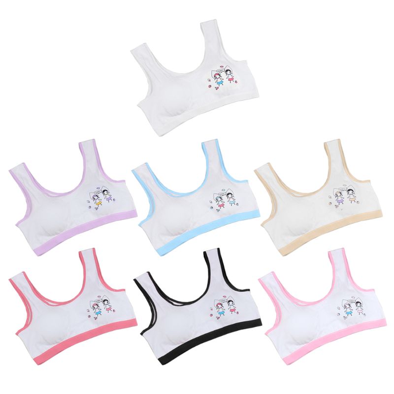 1PC Girl Training Linen Soft Brassiere Sport Girl Bras For Teen Girls Children Topic