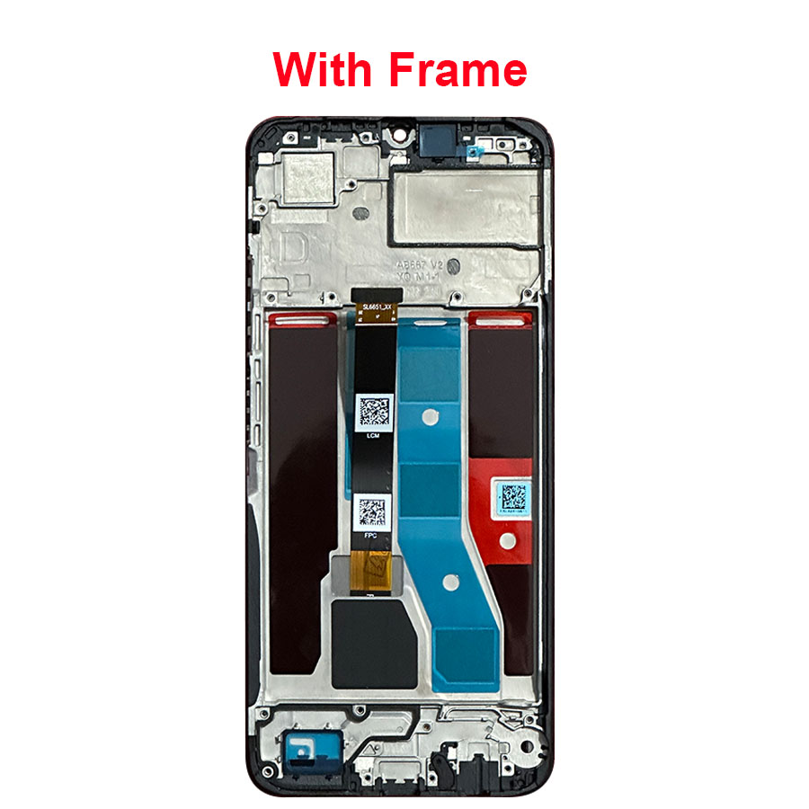 6.74"For Realme Note 50 LCD Display With Fame, Touch Screen Sensor Digital Assembly For Realme Note 50 RMX3834 Replacement: black