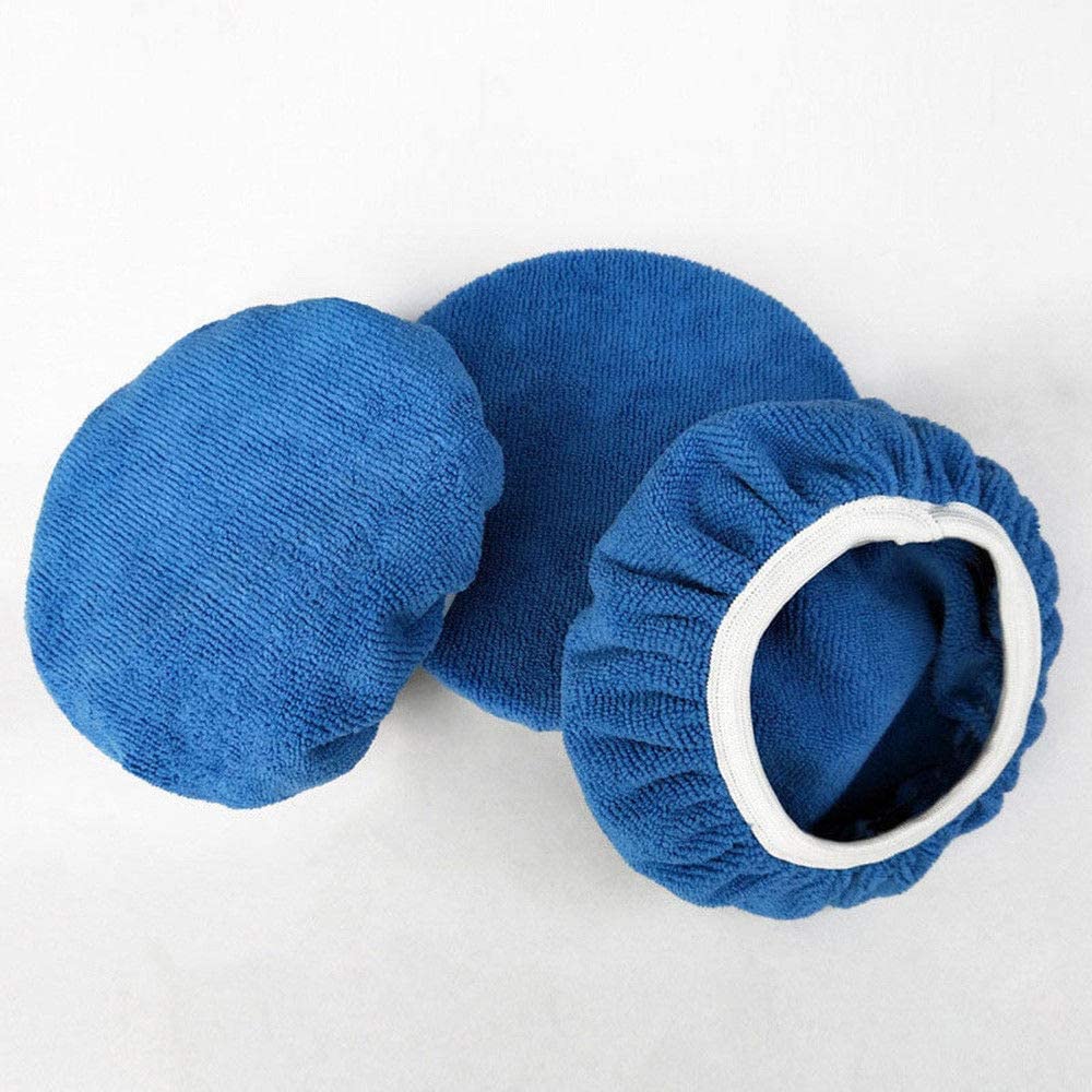 Auto Polieren wachsen Hülse Polierer Pad Motorhaube Mikrofaser Pad Weiche Pack von 5 (Dunkelblau, 5 "-6")