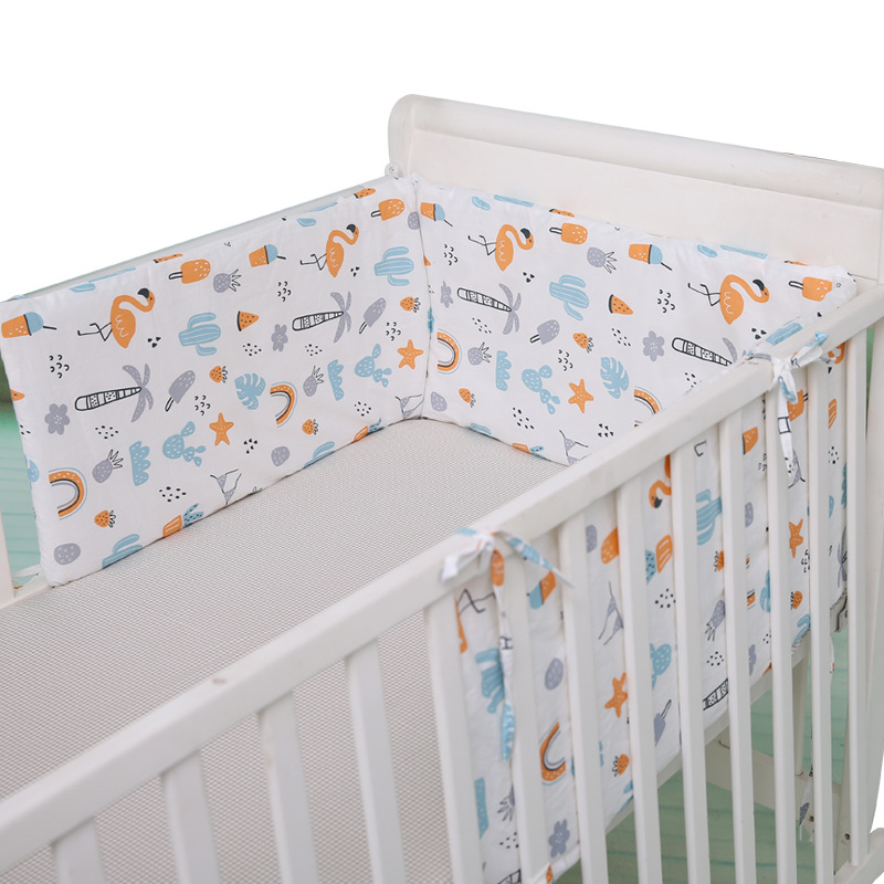 U-Shaped Baby Bed Crib Bumper Detachable Cotton Newborn Bed Bumpers 180cm Length Infant Safe Fence Line Cot Protector Cushion