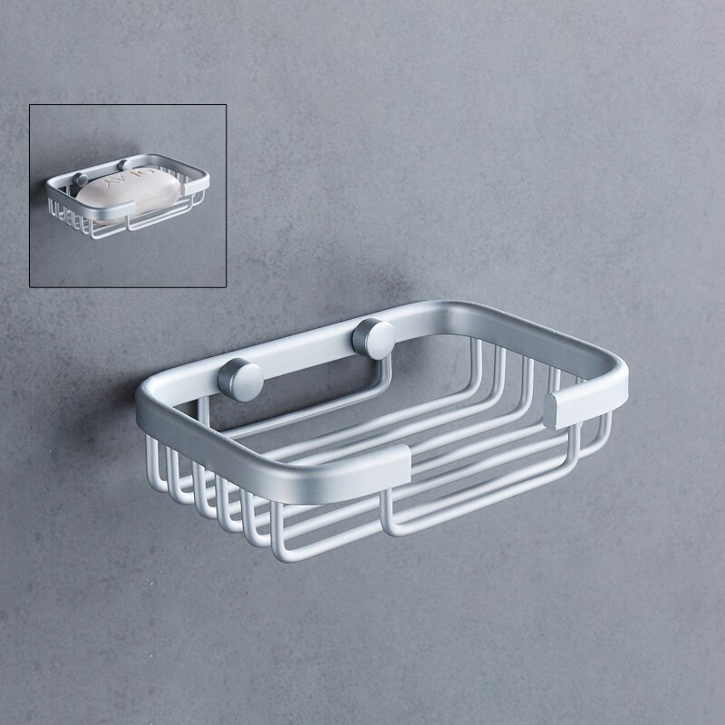 Väggmonterade tvålkoppar tvålhållare tvålkorg badrumstillbehör aluminium banheiro badbeslag  el0003: Singelskiva