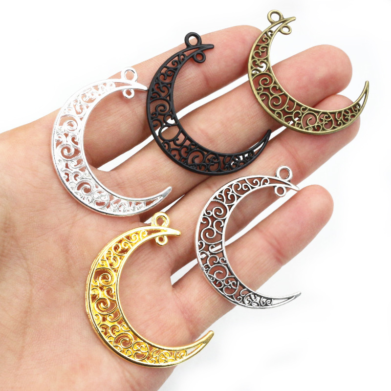 41x30mm 10 Uds 6 colores plateado estilo Luna dijes hechos a mano colgante: DIY para pulsera collar
