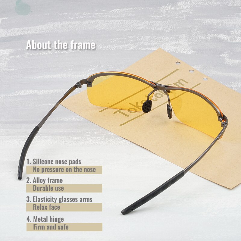 Toketorism anti glare nattkjøring gule briller bilkjøring menn kvinner solbriller  y3043