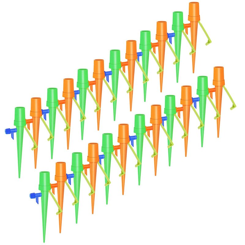 24- pack plantenbewateringsapparaten met anti-kantelbeugel en klepbedieningsschakelaar voor plantenbewateringssysteem voor buiten/binnen