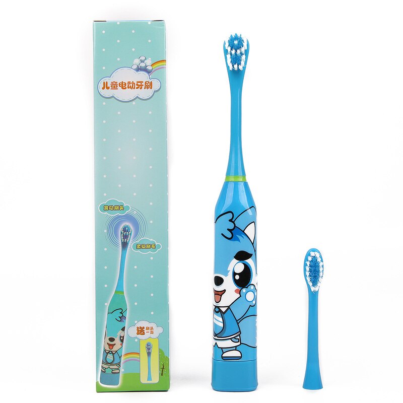 New Children Electric Toothbrush Automatic Ultrasonic Waterproof Cartoon Toothbrush Children&#39;s Life Education And Nursing Tools: Blu