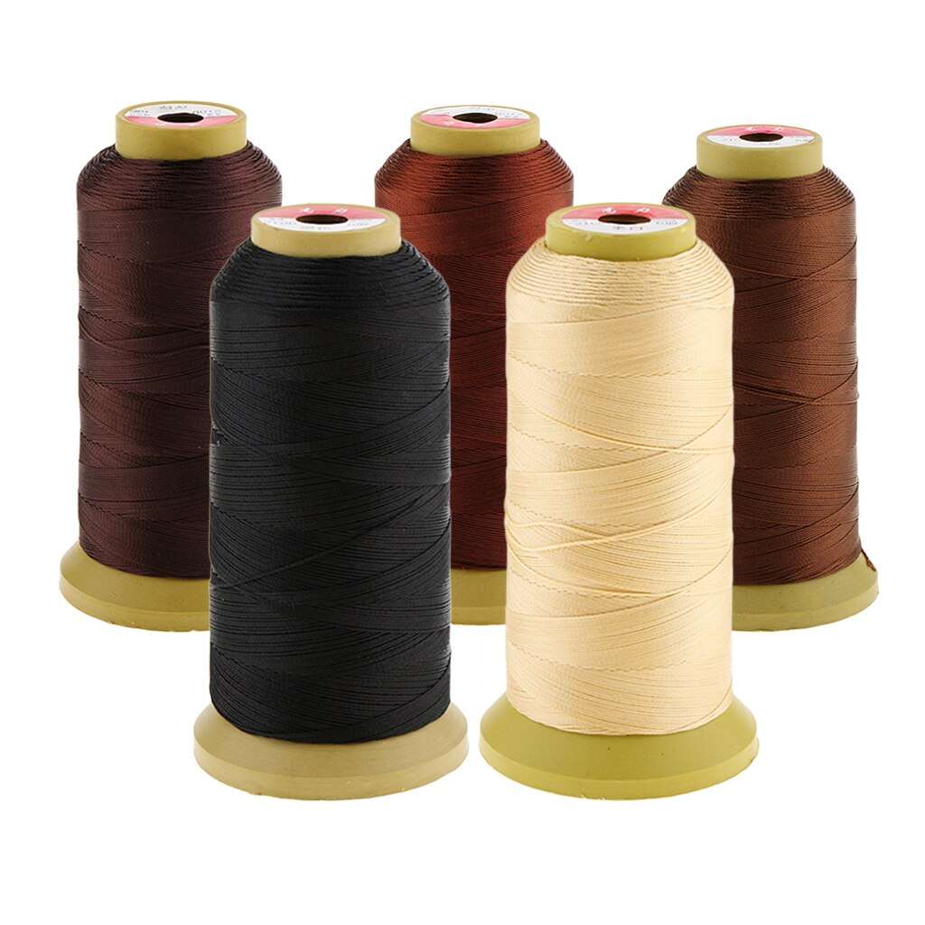 Extensiones de pelo de 5 colores para coser trenzas, juego de hilos de tejido, hilo de trama de 0,4mm