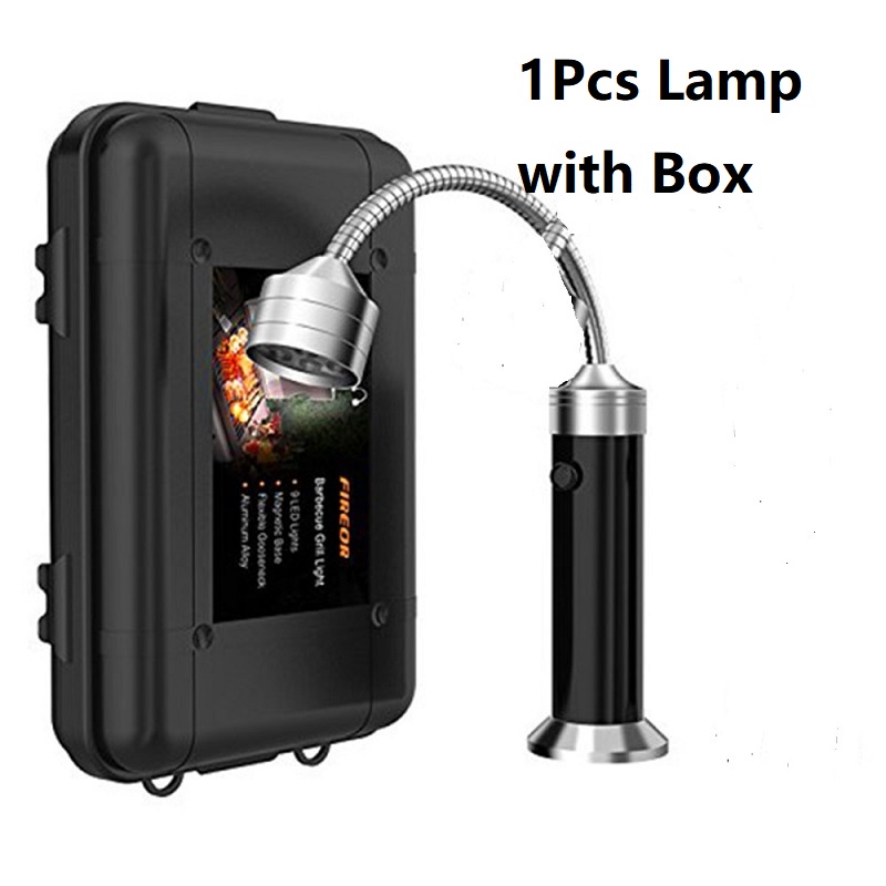 Lampe de poche LED pour Bbq, accessoires pour BBQ, éclairage d&#39;extérieur Super lumineux, Base magnétique, outils d&#39;éclairage pour Barbecue: 1Pcs Lamp with Box