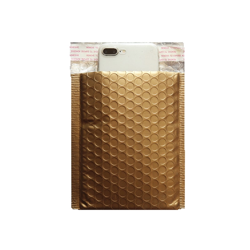 50Pcs/Lot Matte Gold Aluminized film Bubble Mailers Waterproof Bubble Envelope Self Seal Adhesive Envelopes with Bubble