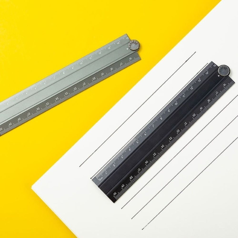 Regla plegable de estilo Simple, regla de papelería de Metal de aleación de aluminio de 15cm y 30cm, herramienta de medición de dibujo para estudiantes plegable creativa