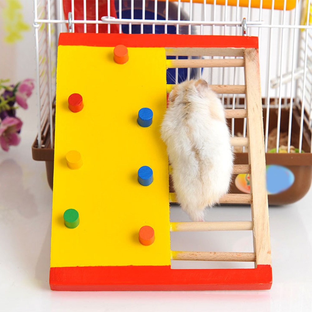 Rest Climbing Ladder Rat Colorful Non Toxic Guinea Pig Wooden Fun Play Hamster Toy Lightweight Small Pet Squirrel Multi Purpose