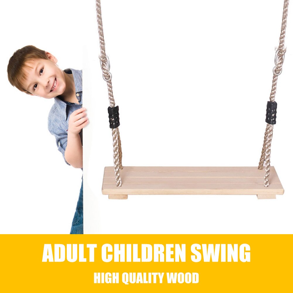 Kids Outdoor Swing Wooden Outdoor Swing Pastoral Style Platforms Jungle Gym Fitness Swing Children Adults Garden Swing with Rope