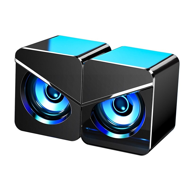 3D Sound Effect Dual Speaker Computer o, Usb Wired Home Desktop Office Gaming Notebook Subwoofer Speaker: Black