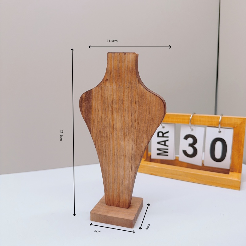 Maniquí de madera para collar, colgante, cadena, joyería, busto, soporte de exhibición para cuello, tipo jarrón, colgante para collar, escaparate: Rojo
