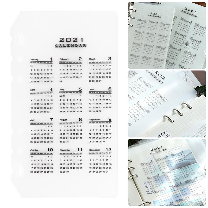 1 Set 10 Stuks A6 6-Ring Loose Leaf Binder Journal Boek Notebook Kalender Flap Insert Pagina 'S Kalender insert Bindmiddelen Partitie