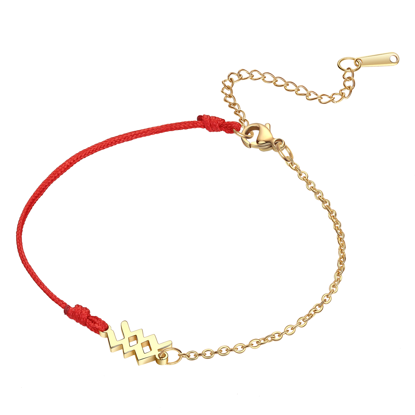 Zodiac Armband Rvs Hanger Armband Rope Chain Verstelbare Armband Voor Vrouwen Sieraden Bruidsmeisje: Rose Goud Kleur