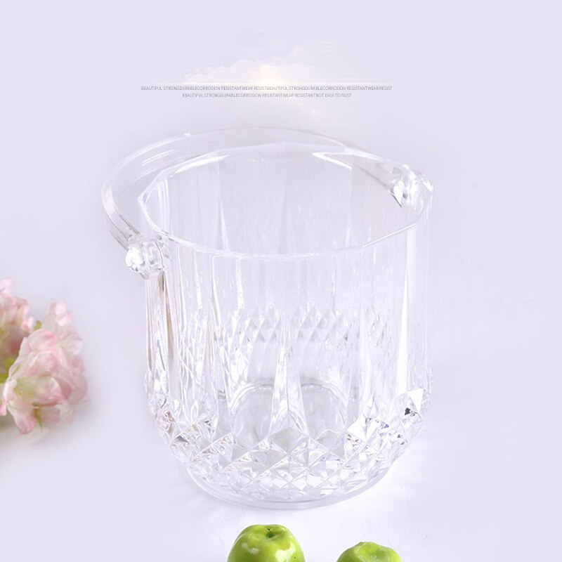 Seau à glace acrylique Transparent vin rouge Champagne réservoir de stockage poignée Portable KTV dédié Barware 13*14CM