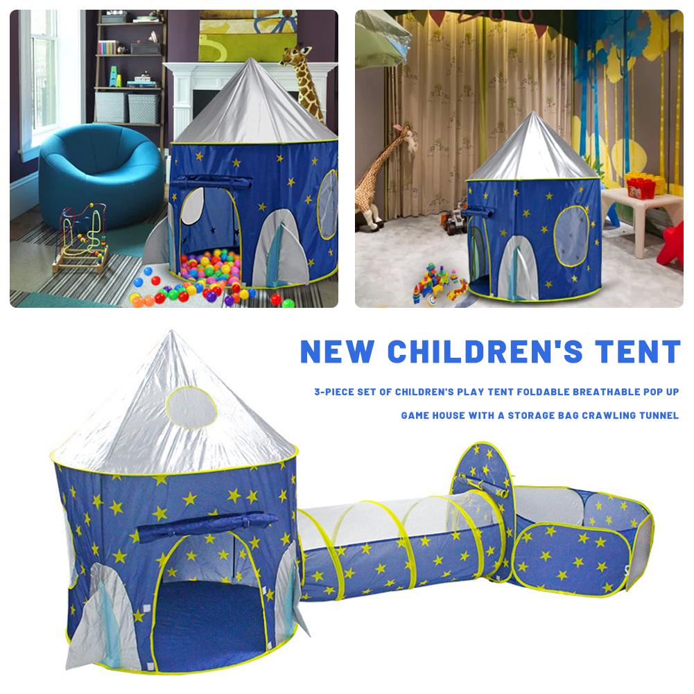 Children&#39;s 3 In 1 tent spaceship tent space yurt tent game house Rocket ship Play Tent Ball pool