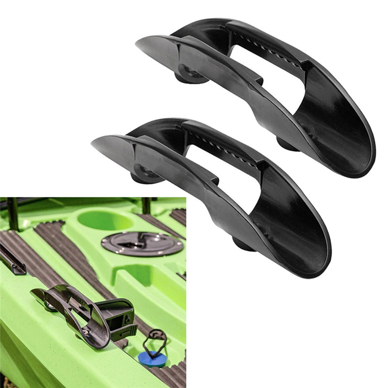 Black Plastic Marine Kayak Paddle Clip Holder Paddle Oars Keeper Canoe Boat Deck Mount Fishing Accessories With Screws