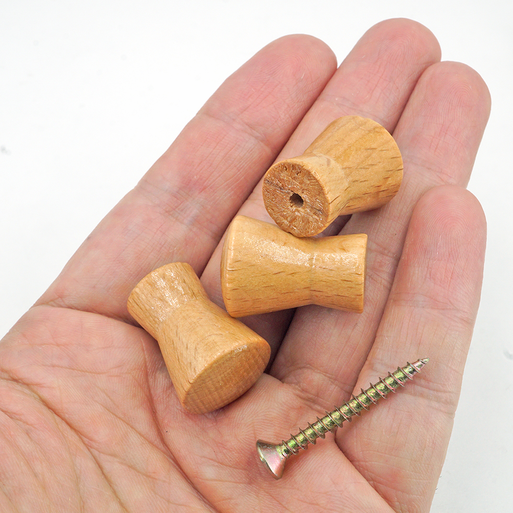 Mini houten knop kast kledingkast lade meubilair ronde handgreep 16,5 mm diameter