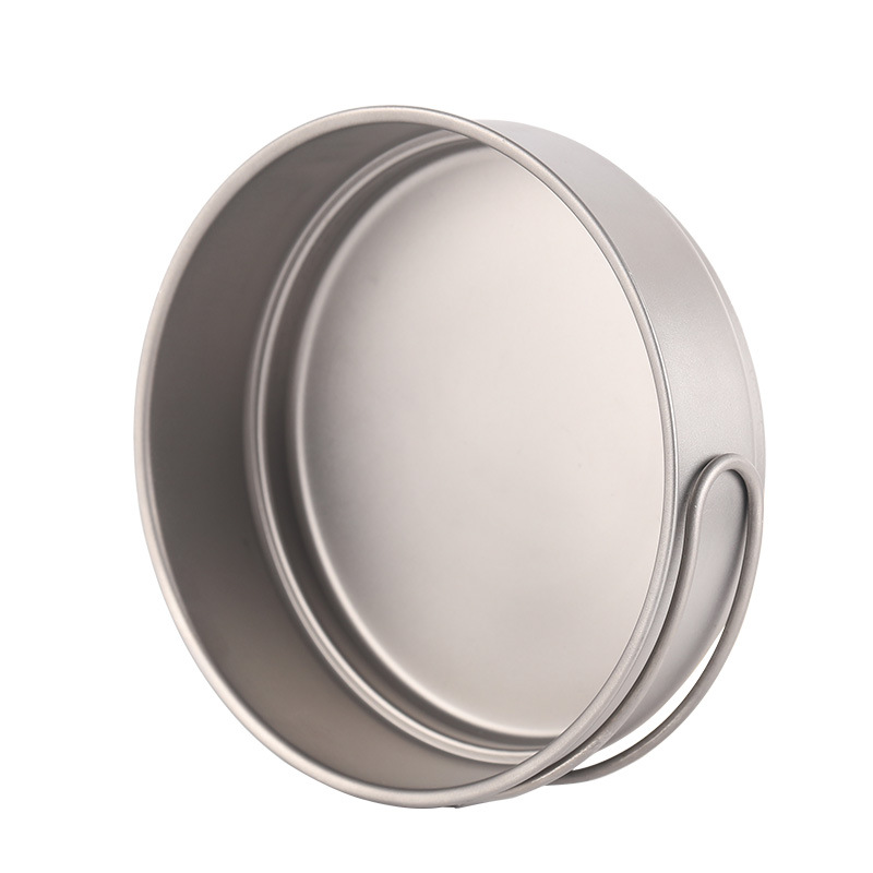 Camping Titanium Fry Pot 350ml 500ml Ultralight Cooking Pan Small Folding Handle