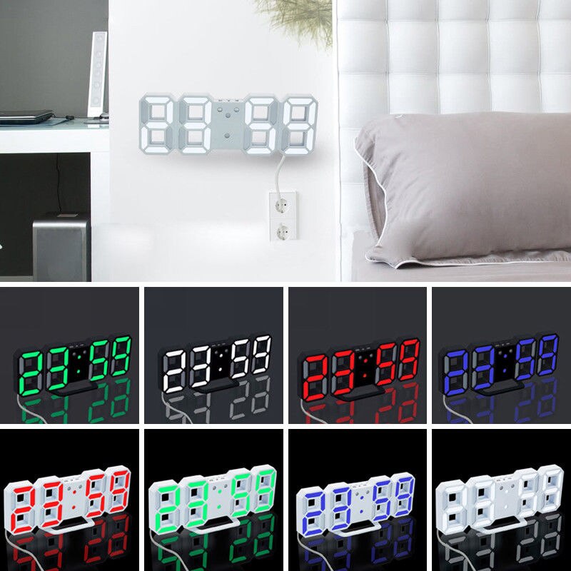 3D doprowadziło cyfrowa ściana zegary 24 / 12 wyświetlacz godzin 3 poziomy jasności możliwość przyciemniania Nightlight funkcją drzemki dla domu kuchnia biuro