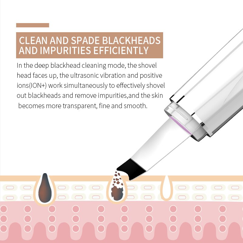 Limpiador Facial ultrasónico LCD para la piel de la cara limpiador Facial pelador vibratorio eliminación de espinillas exfoliante herramienta limpiador de poros recargable