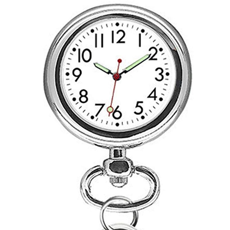 Mens Vrouwen Lichtmetalen Metal Verpleegster Arts Pocket Horloges Mode Dames Ziekenhuis Medische Quartz Lichtgevende Sleutelhanger Horloge