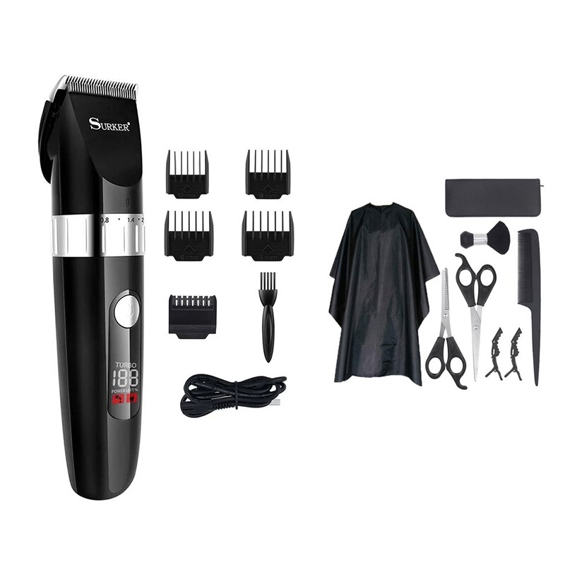 Elektrische Tondeuse Voor Mannen Professionele Haar Waterdichte Trimmer Scheermes Haar Snijmachine Kapper Clippers Lcd Diplay Kapsel: Roze