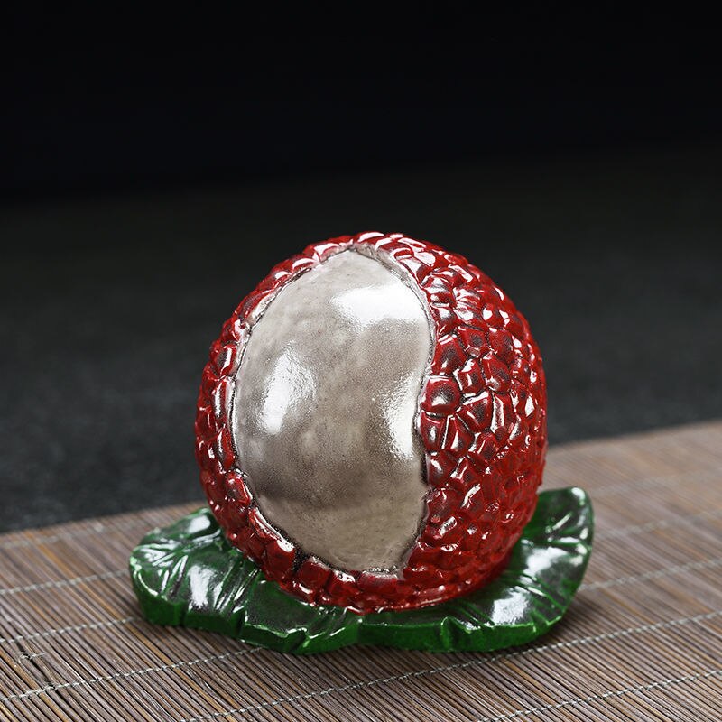 Color Changing Tea Pet Lychee Decoration Artware Decorations Tea Ceremony Kung Fu Tea Set Accessory Same Auspicious Fruit Lucky: Litchi X1
