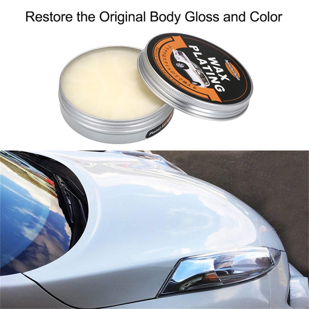 Car Polishing Paste Wax Scratch Repair Agent Paint Car Crystal Hard Wax Paint Care Waterproof Coating Wax With 2PCS Free Sponge