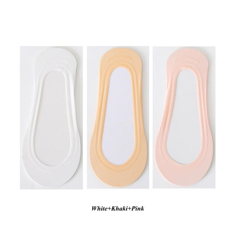 3 Pairs Anti-slip Boat Socks for Women Summer Autumn Cute Candy Color Ice Silk Socks Invisible Low Cut Thin Ankle Socks: E