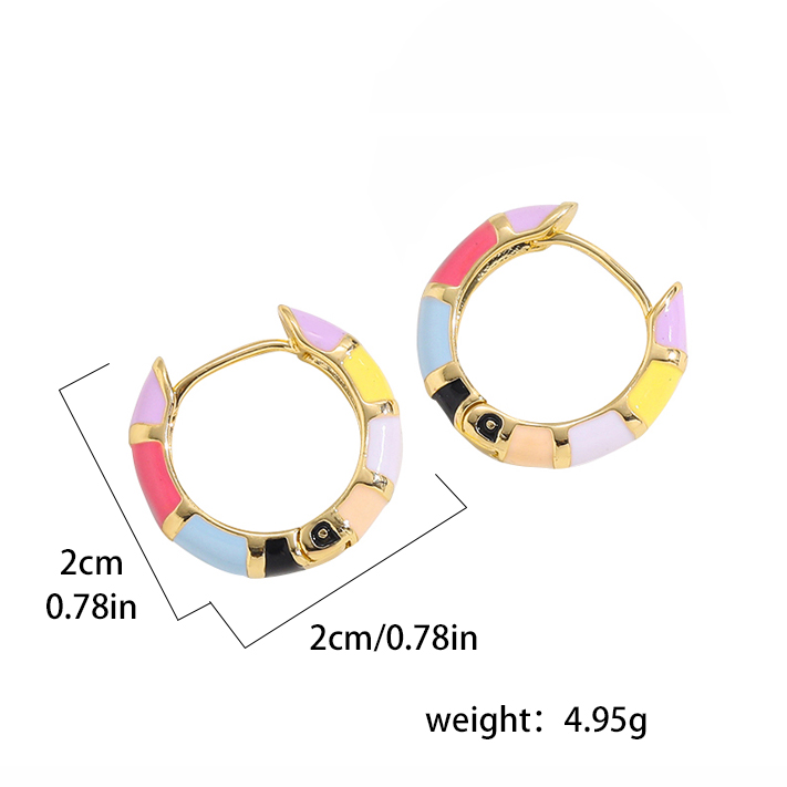 Mini Mooie Enamel Rainbow Ronde Cirkel Hoop Oorbellen Voor Vrouwen Kleurrijke Huggie Hoops Piercing Pendientes Sieraden