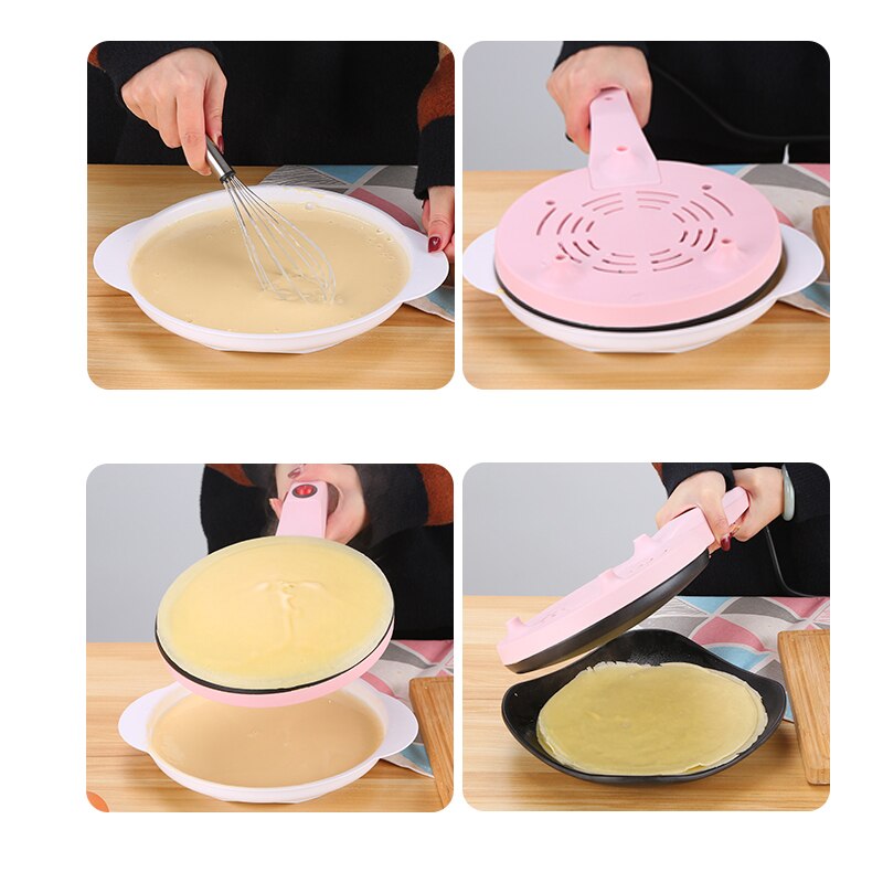 Mini Anti-aanbak Crêpe Maker Mini Automatische Elektrische Multilayer Cake Pie Bakken Pan Lente Ei Roll Pannenkoek Machine 220V
