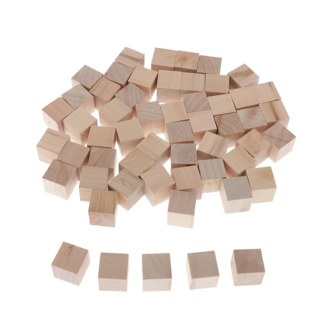 2Cm Houten Kubussen 50Pcs Onvoltooide Vierkante Houten Blokken Voor Kinderen Wiskunde Onderwijs Ambachten & Diy Projecten