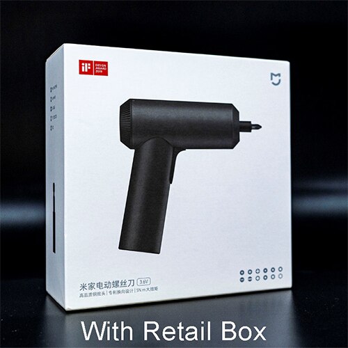 Xiaomi MIJIA – Tournevis électrique sans fil, 3,6 V, 2000 mAh, accessoire Li-ion 5N.m accompagné de 12 pièces S2, embouts à vis, ensemble d'outils pour Smart Home: with retail box