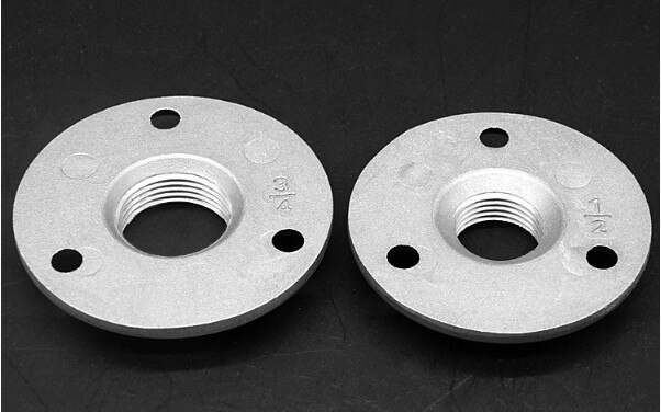Bridas de hierro fundido BSP, accesorios de tubería de 1/2 "3/4", montaje en pared, suelo antiguo, brida de 3 agujeros, Hardware, 1 ud.