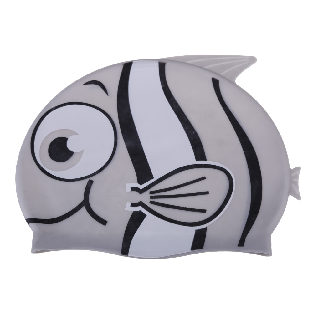 Children Cartoon Swimming Cap Silicone Diving Waterproof Swim Hat Kids Girl Boy Favor Bathing Cap With Fish Shark Pattern